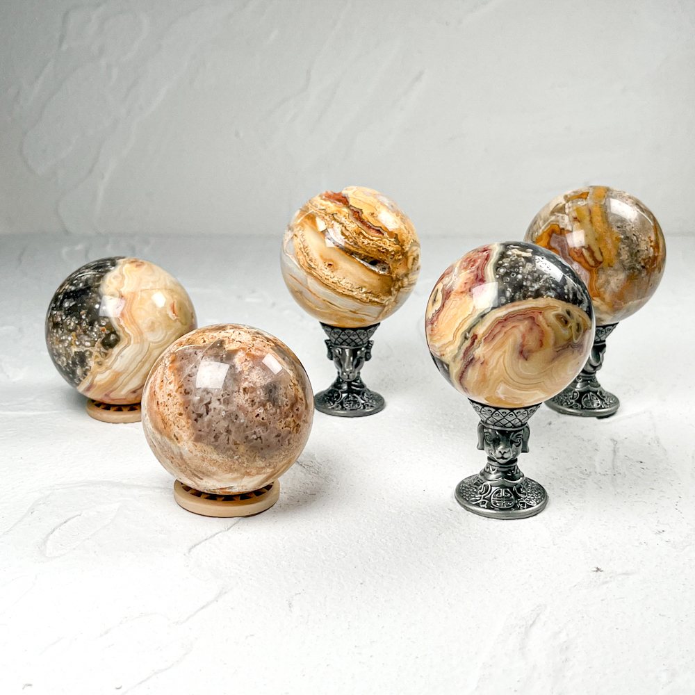 Crazy Lace Agate Crystal Sphere wholesale polished crystal sphere product photo 2