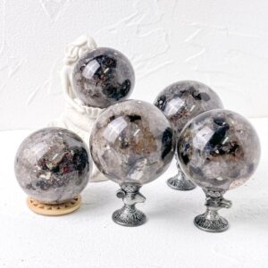 Plum Blossom Agate Crystal Sphere wholesale polished crystal sphere product photo 2