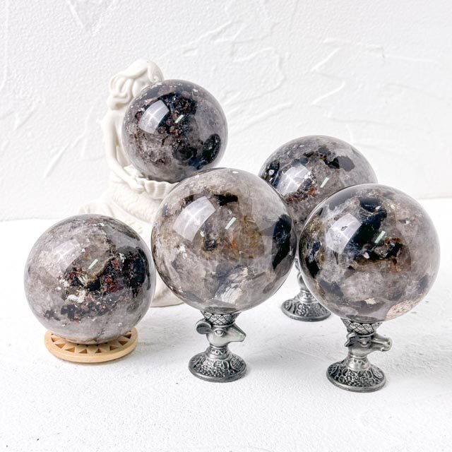 Plum Blossom Agate Crystal Sphere wholesale polished crystal sphere product photo 2