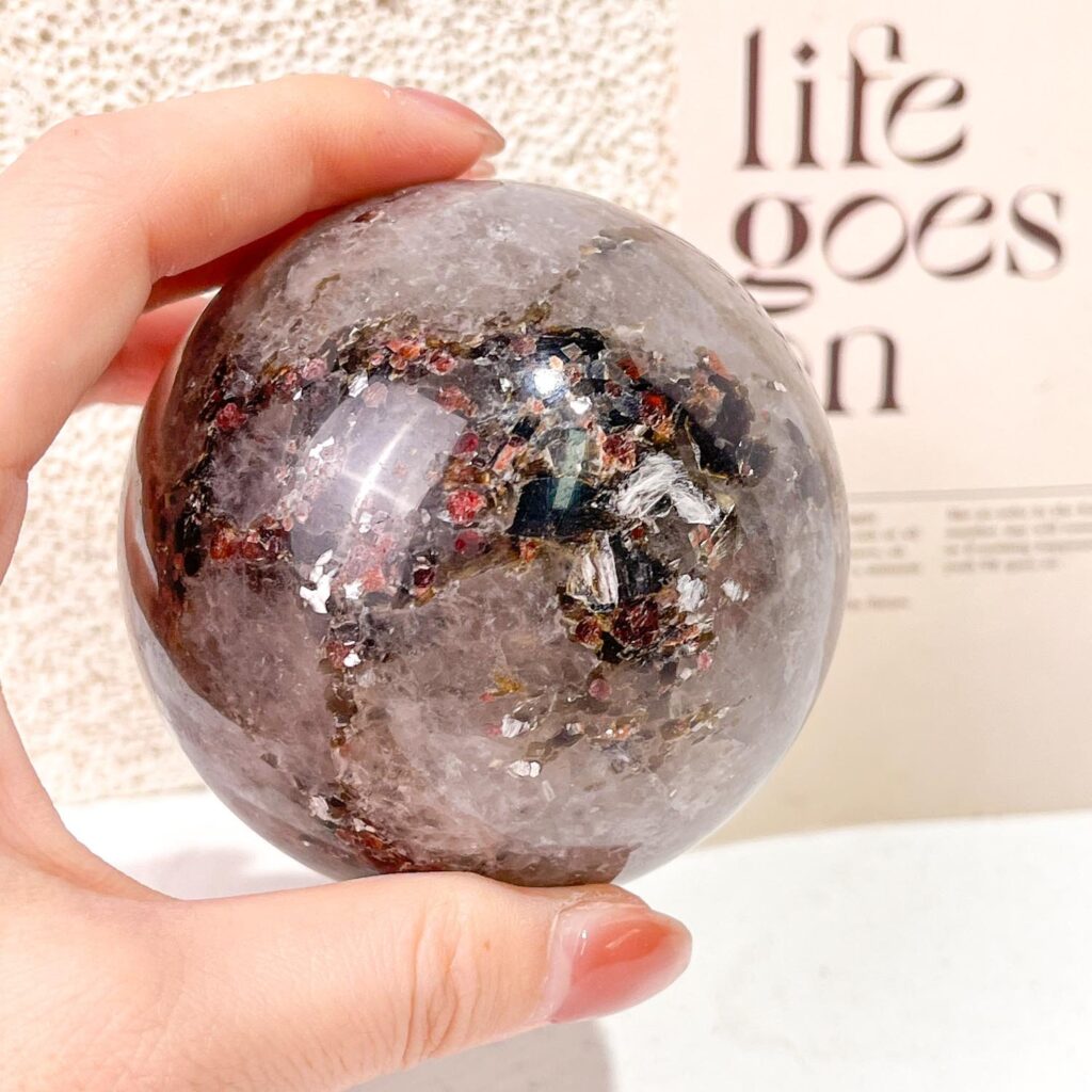 Plum Blossom Agate Crystal Sphere wholesale polished crystal sphere product photo 3