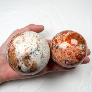 Sunstone With Blue Apatite Crystal Sphere wholesale polished crystal sphere product photo 4