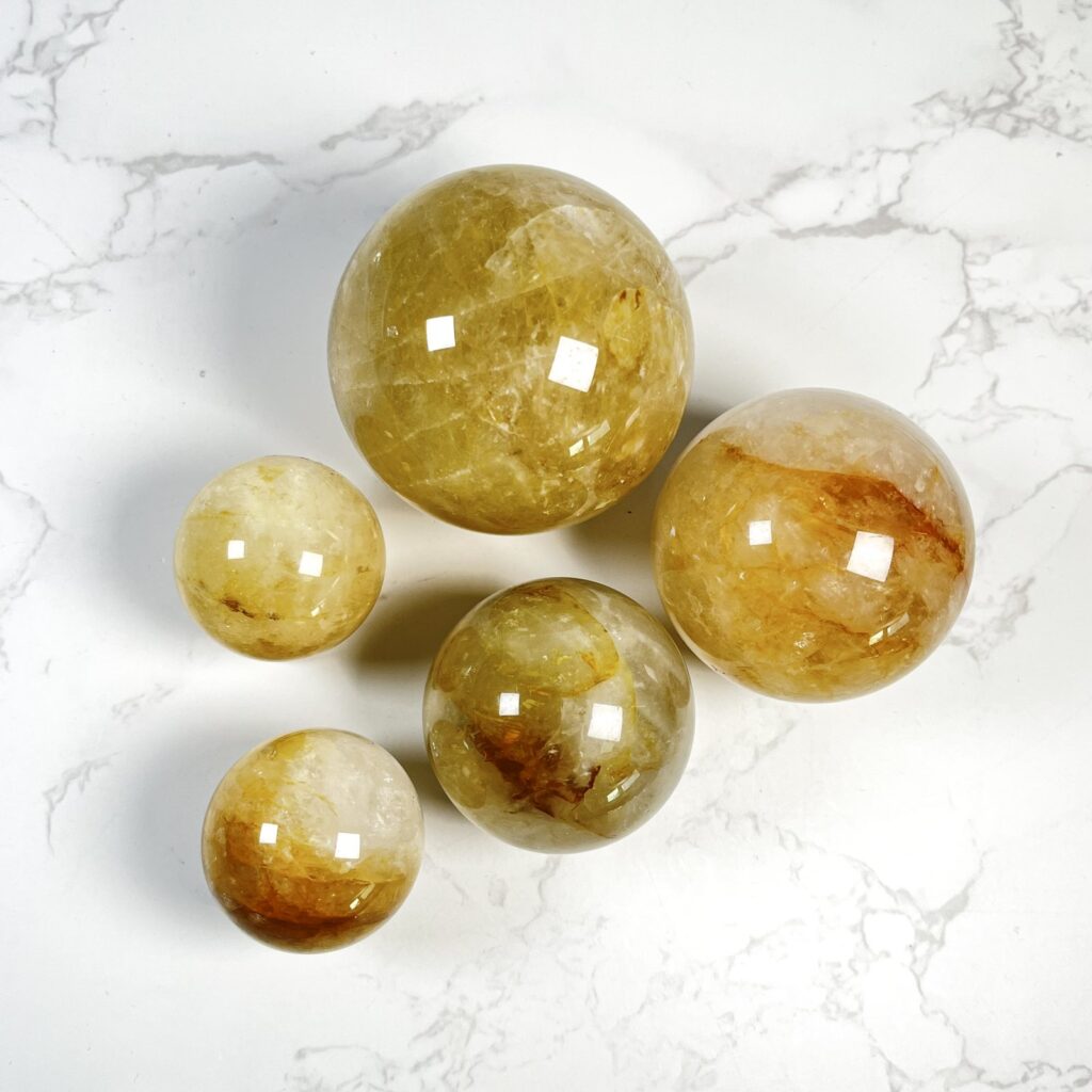 Yellow Fire Quartz Crystal Sphere wholesale polished crystal sphere product photo 2