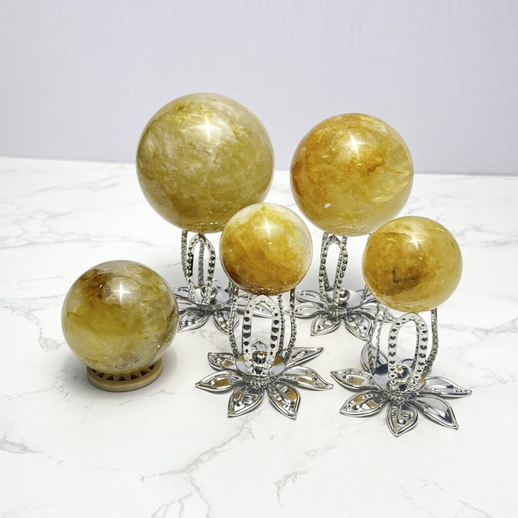 Yellow Fire Quartz Crystal Sphere wholesale polished crystal sphere product photo 3