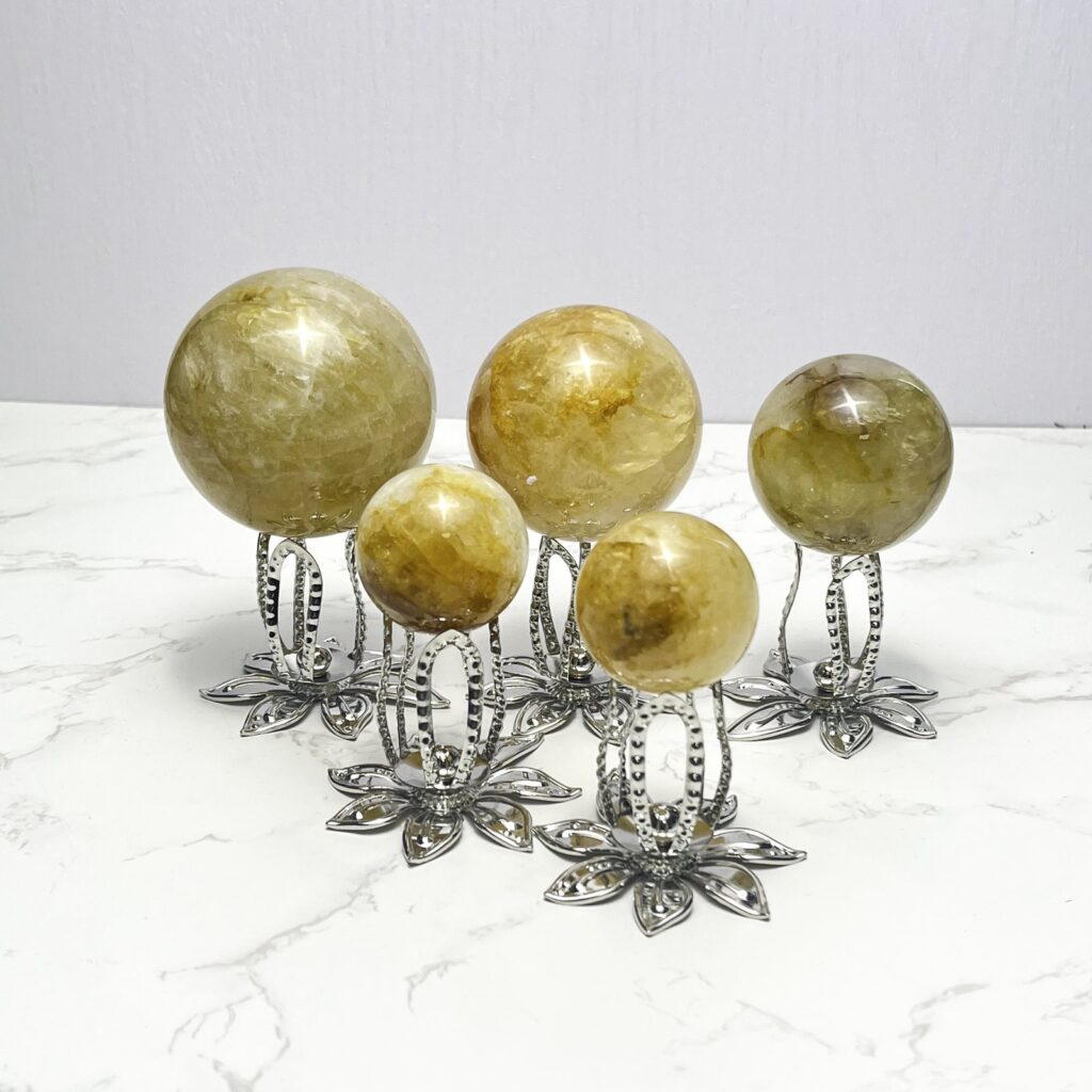 Yellow Fire Quartz Crystal Sphere wholesale polished crystal sphere product photo 4