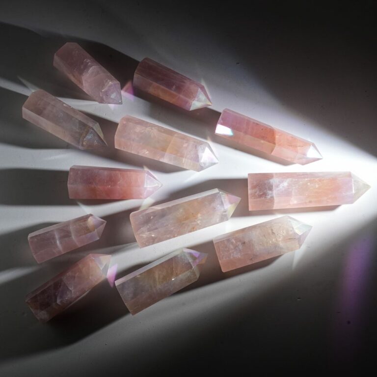 Aura Rose Quartz Crystal Tower wholesale crystal tower product photo 1