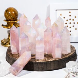 Aura Rose Quartz Crystal Tower wholesale crystal tower product photo 3