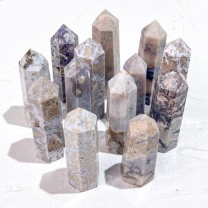 Blue Flower Agate Crystal Tower wholesale crystal tower product photo 1