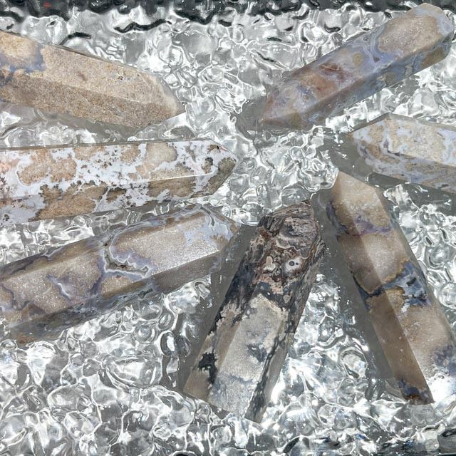 Blue Flower Agate Crystal Tower wholesale crystal tower product photo 2