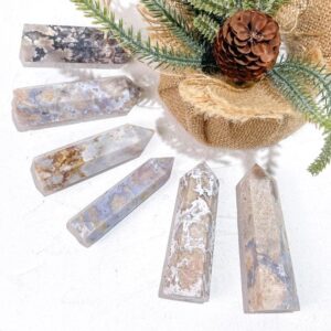 Blue Flower Agate Crystal Tower wholesale crystal tower product photo 3