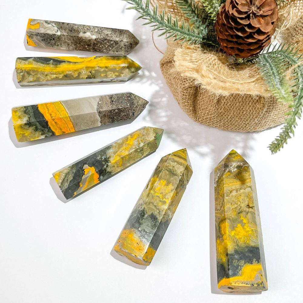 Bumblebee Jasper Crystal Tower wholesale crystal tower product photo 2