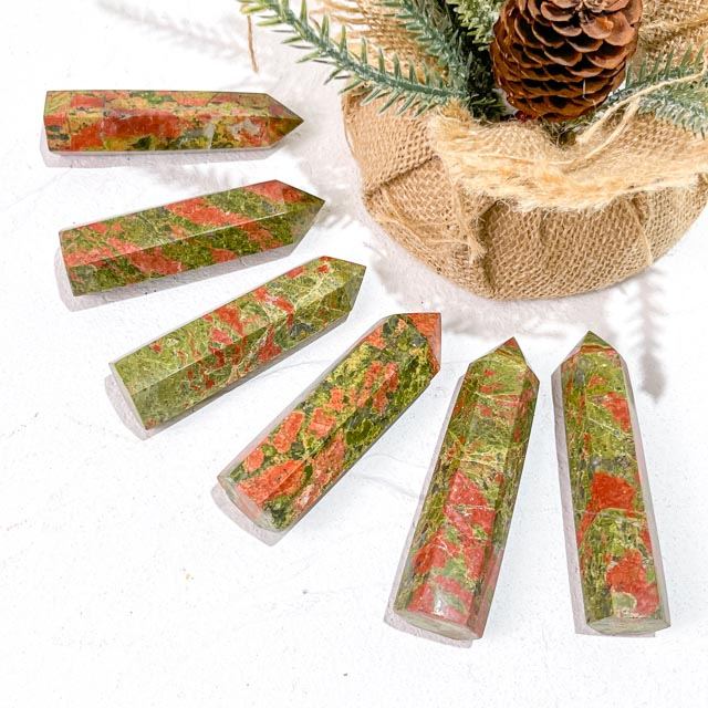 Green Flower Agate Crystal Tower wholesale crystal tower product photo 1