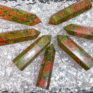 Green Flower Agate Crystal Tower wholesale crystal tower product photo 3