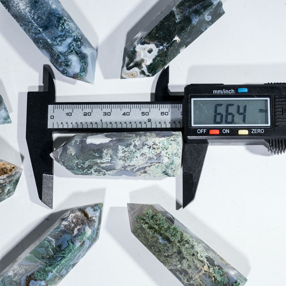 Moss Agate Crystal Tower wholesale crystal tower product photo 1