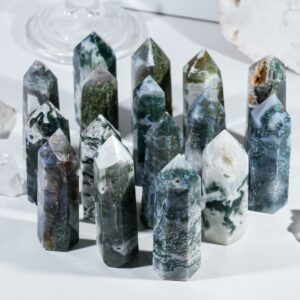 Moss Agate Crystal Tower wholesale crystal tower product photo 4