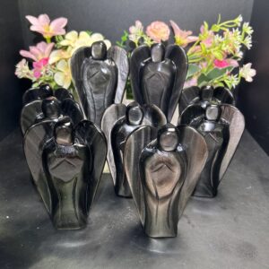 Silver Sheen Obsidian Angel Crystal Carving wholesale product photo 4