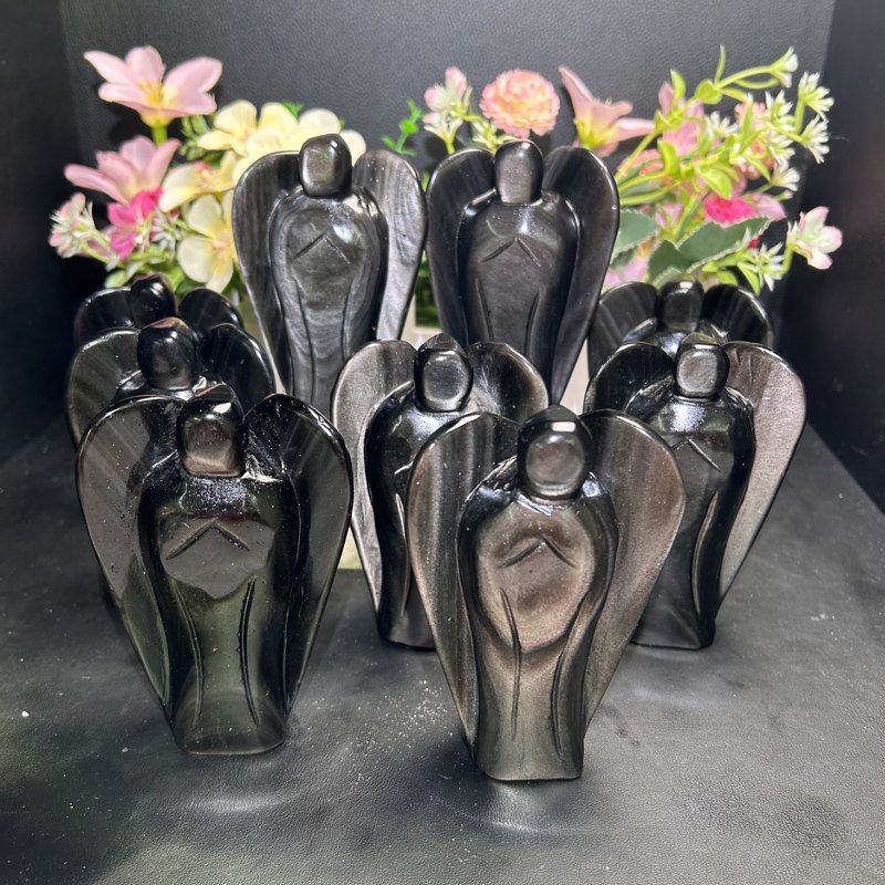 Silver Sheen Obsidian Angel Crystal Carving wholesale product photo 4