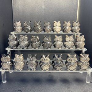 Silver Sheen Obsidian Owl Crystal Carving wholesale product photo 4