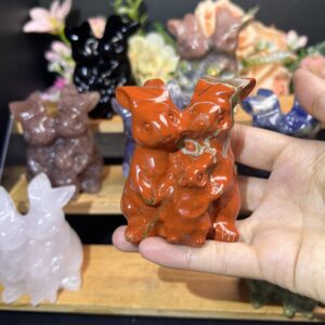 Twin Rabbits Crystal Carving wholesale product photo 2