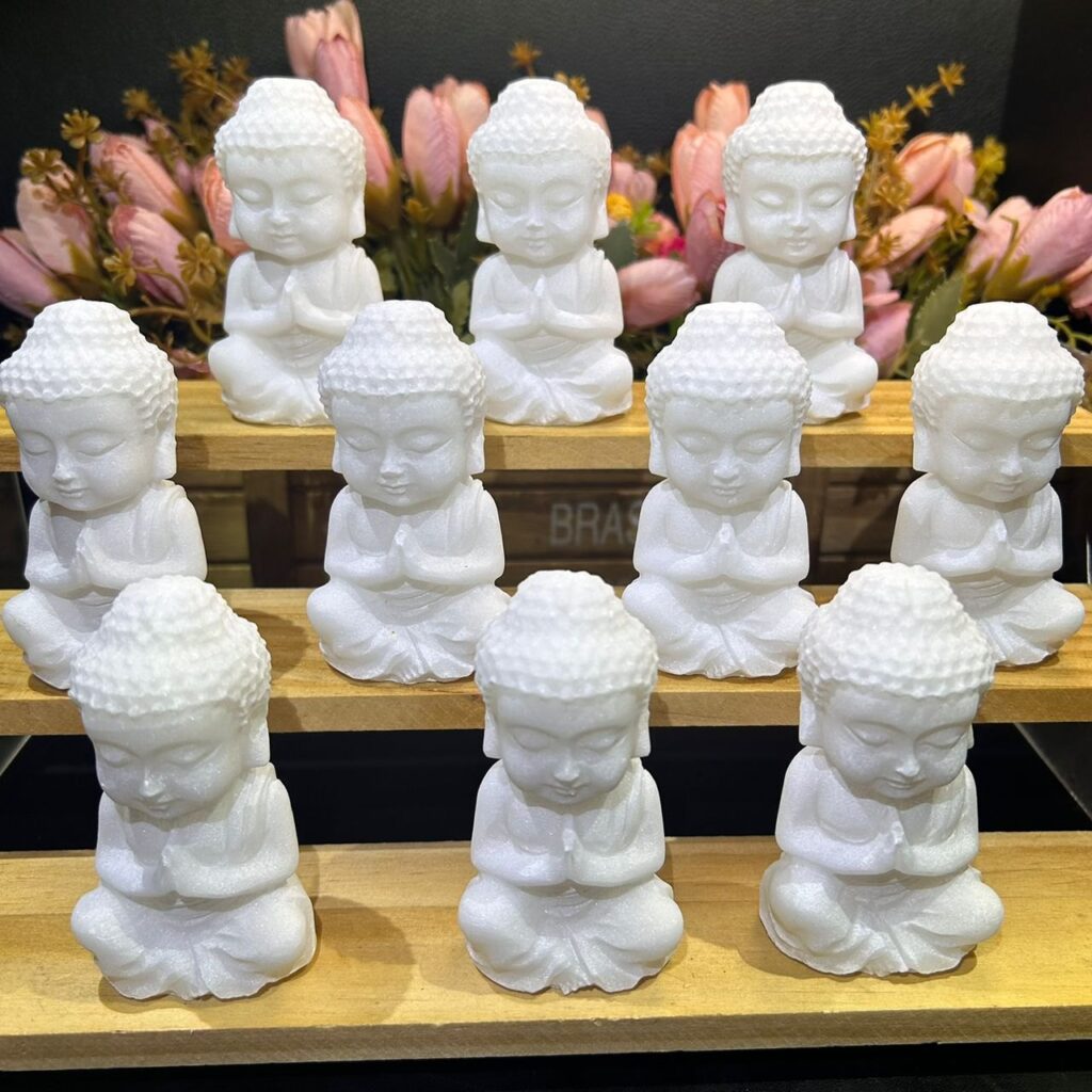 White Marble Baby Buddha Crystal Carving wholesale product photo 4