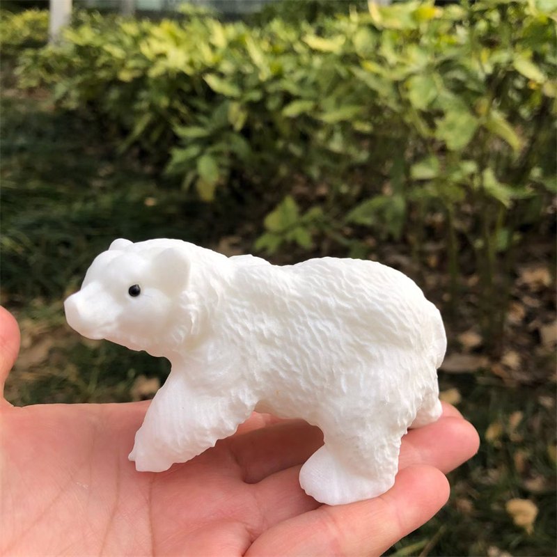 White Marble Bear Crystal Carving wholesale product photo 3