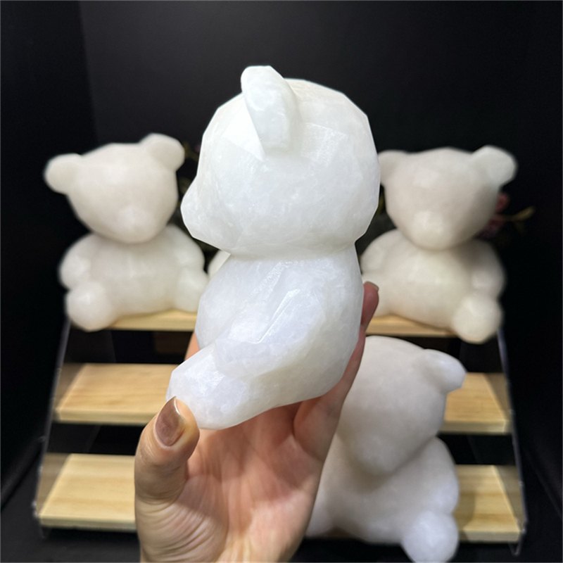 White Marble Faceless Bear Crystal Carving wholesale product photo 3