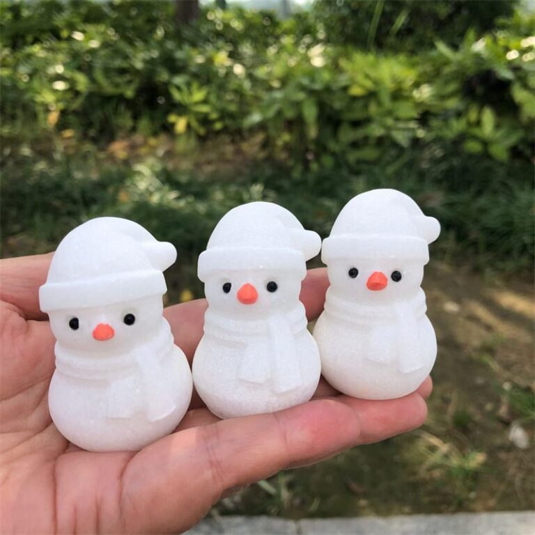 White Marble Snowman Crystal Carving wholesale product photo 1