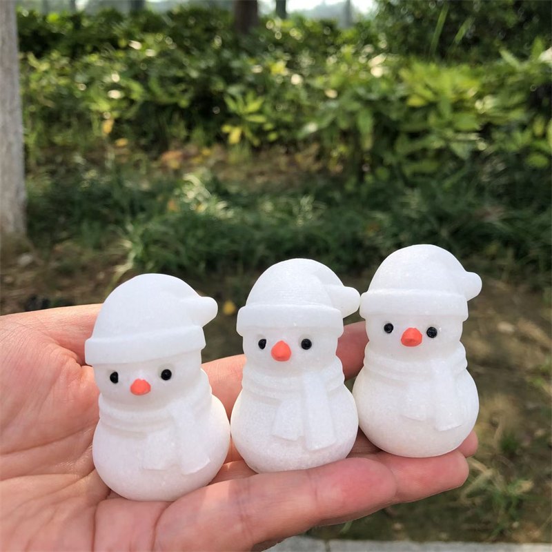 White Marble Snowman Crystal Carving wholesale product photo 2