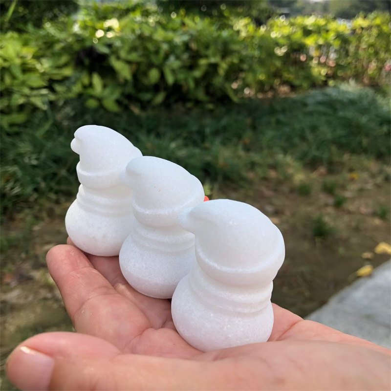 White Marble Snowman Crystal Carving wholesale product photo 3