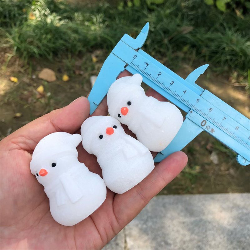 White Marble Snowman Crystal Carving wholesale product photo 4