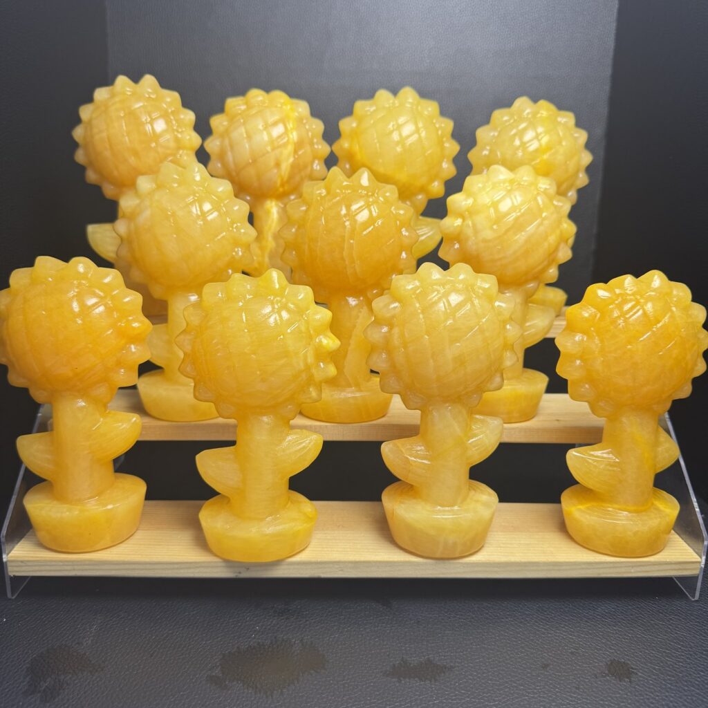 Yellow Calcite Sunflower Crystal Carving wholesale product photo 1