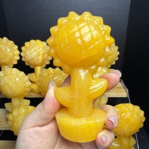 Yellow Calcite Sunflower Crystal Carving wholesale product photo 4